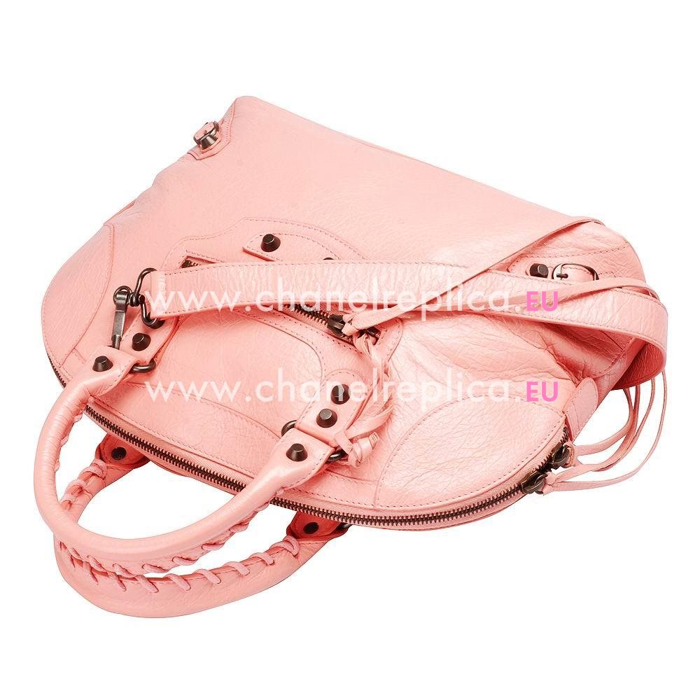 Balenciage Bowling Goatskin Aged Brass hardware Classic Mini Bag Pink B2055067