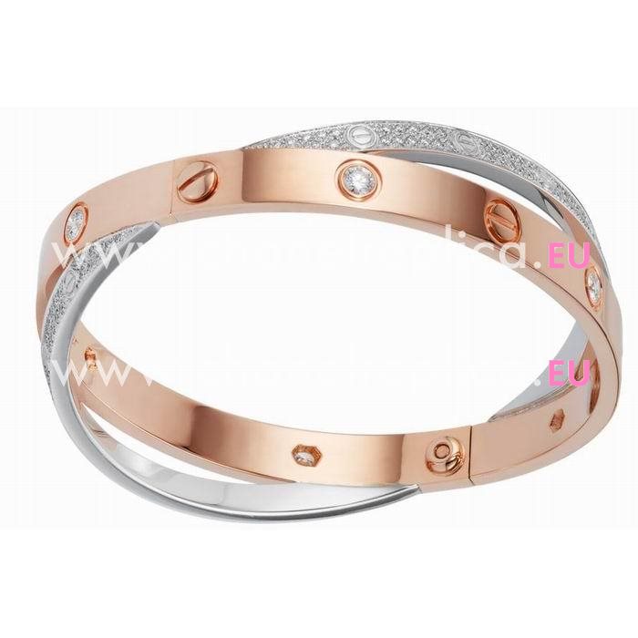 Cartier Love Diamond 18K White/pink Gold Bracelet CR7082416