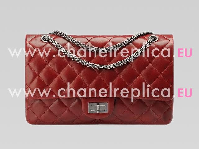 Chanel Lambskin Jumbo Bag Red AantiQue Silver Hardware A43290