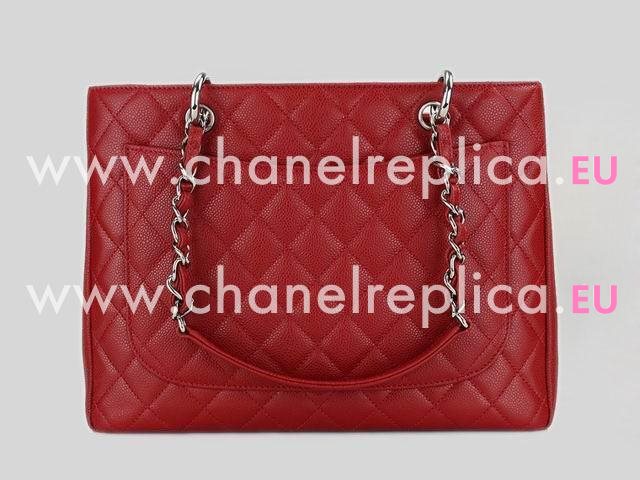 Chanel Classic Caviar Leather Grand Shopper Tote Bag Red A20995-81665