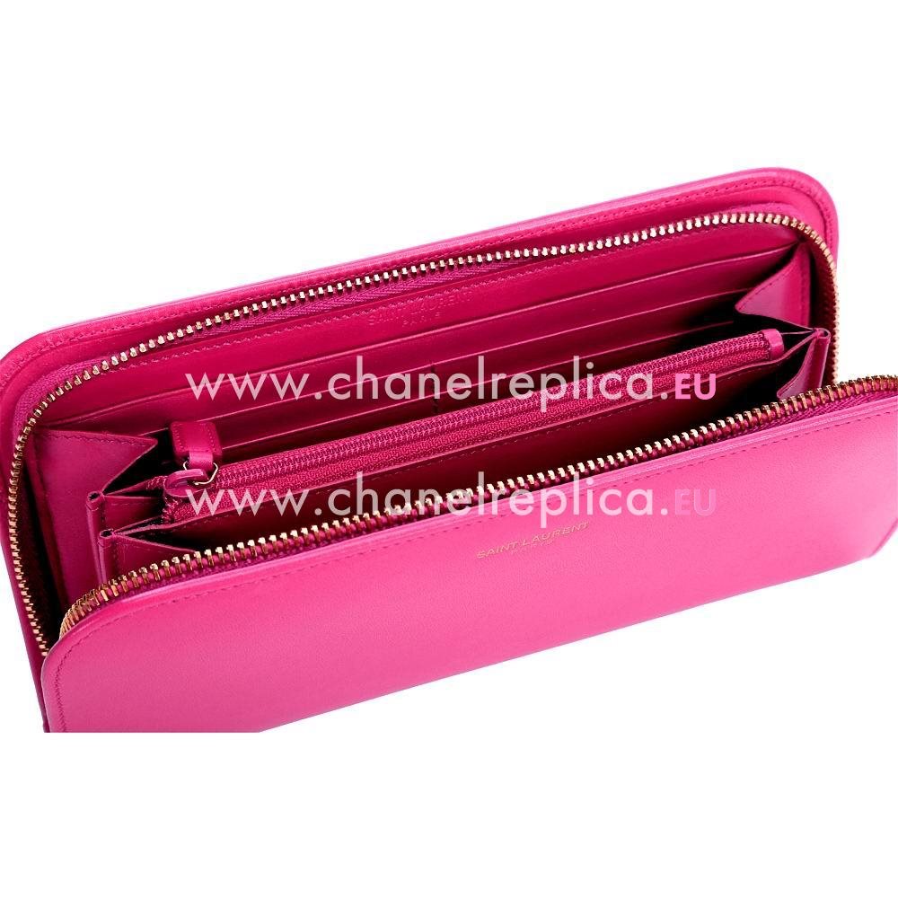 YSL Saint Laurent Calfskin Y Wallets In Pink YSL4899201