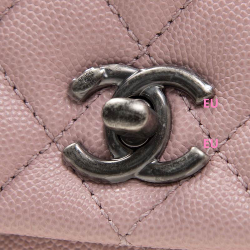 Chanel Coco Handle Caviar Anti-silver Chain Trapezoid Shoudbag Pink A92990CPINKS
