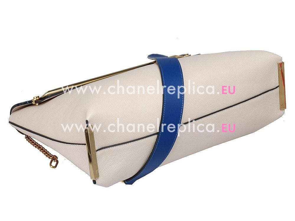 Chloe CLARE Calfskin Hand Bag In Blue CL53980