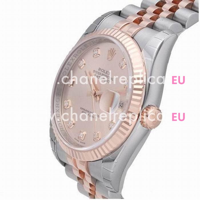 Rolex Datejust Automatic 36mm 18K Gold Stainless Steel Watch RoseGold R116231-3