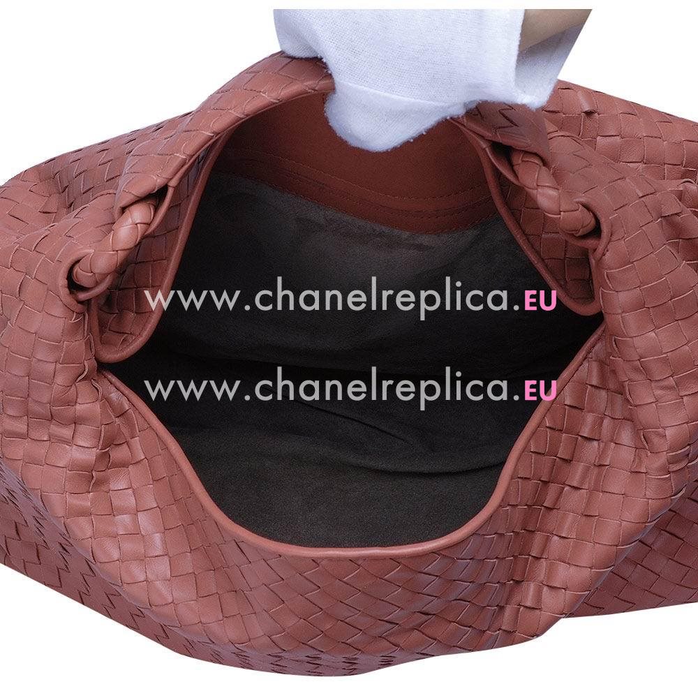 Bottega Veneta Classic Walnut Nappa Weave Shoulder Bag In Plum BV533342