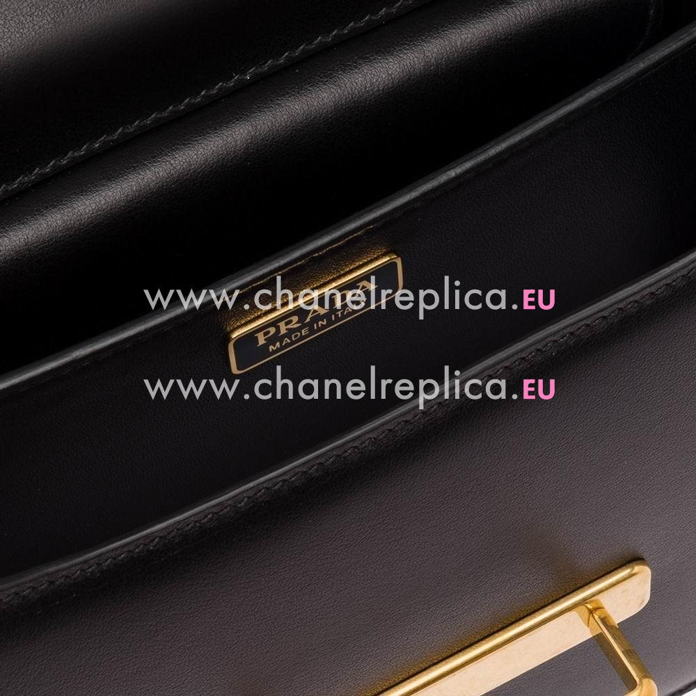 Prada Cahier Calf Leather Bag Lotus Black P7091803