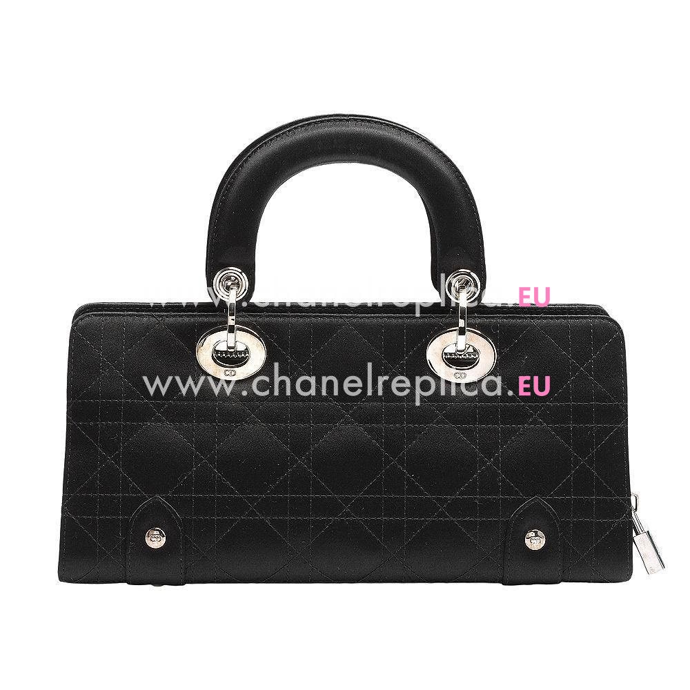 Christian Dior Chamois Leather Medium Handbags Black DB869931