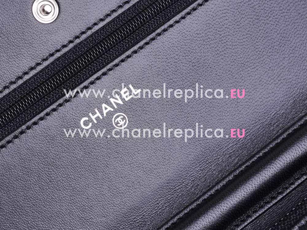 Chanel Lambskin Silver Chain Woc Bag Black A33814