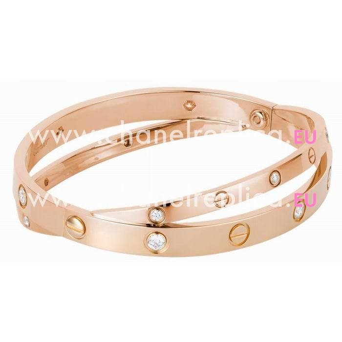 Cartier Love Diamond 18K Pink Gold Diamonds Bracelet CR7082408