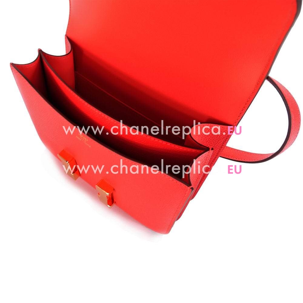 Hermes Constance Epsom Calfskin Shoulder bag Berry Red H7041809
