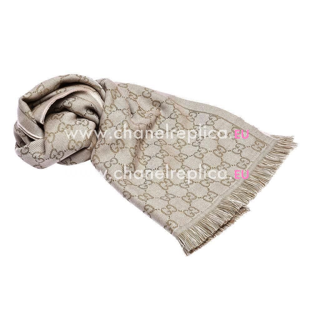 Gucci GG Logo Wool Scarf Brown G6102810