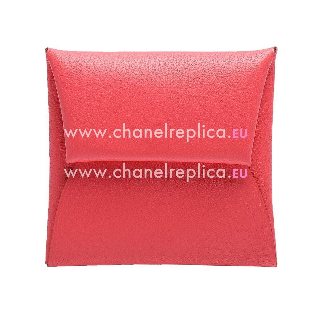 Hermes Bastia Epsom Leather Change Purse Rose Pink H041054