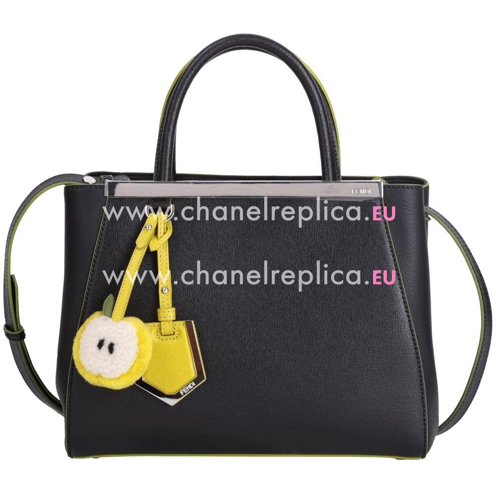 Fendi Petite 2Jours Cowhide Hand/shouldbag Black F1548682