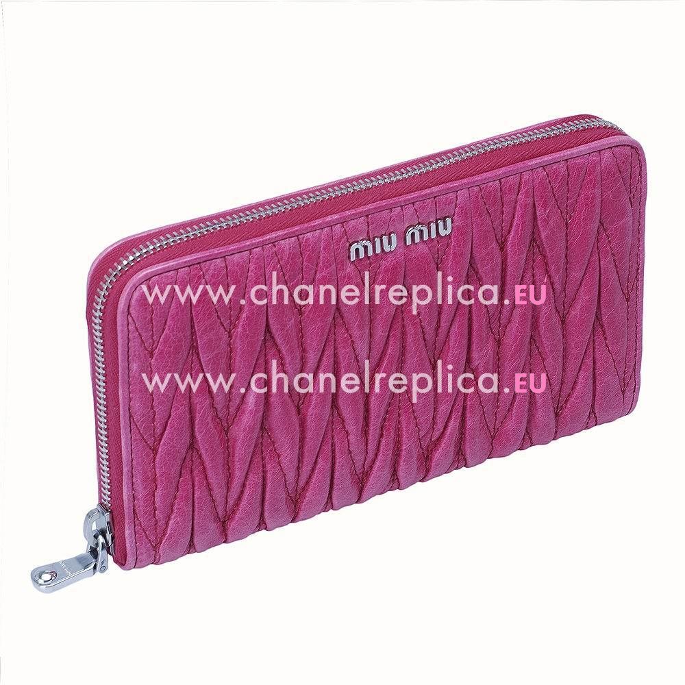 Miu Miu Matelassé Nappa Wallet In Purple MM4816044
