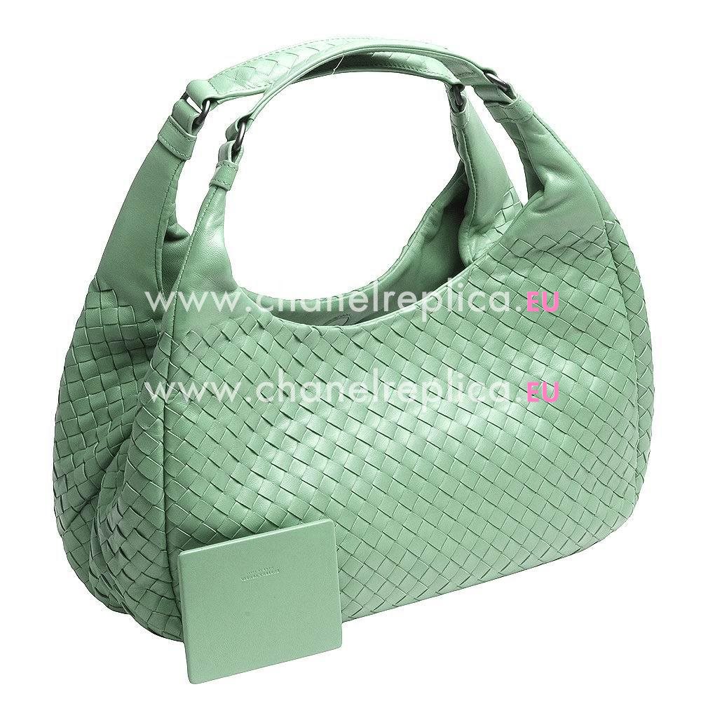 Bottega Veneta Campana Classic Nappa Woven Shouldbag Apple green B6110306