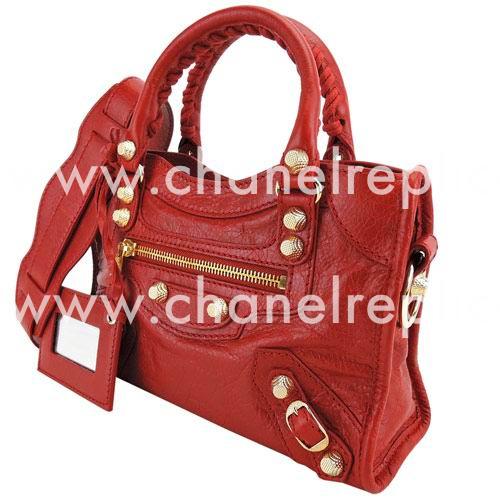 Balenciage City Lambskin Gold hardware Classic Mini Bag Red B2055034