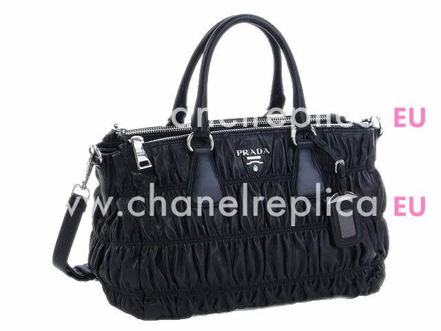 Prada Nappa Gaufre Lambskin Tote Bag Black P347828