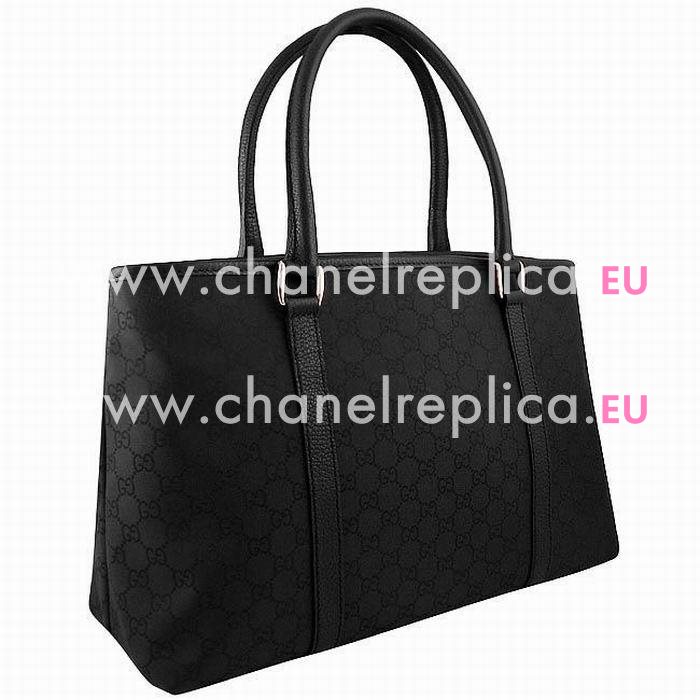 Gucci Classic GG Nyion Leather Bag In Black G5171242