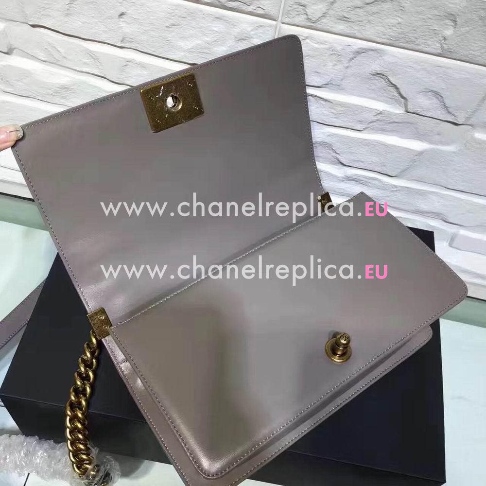 CHANEL LeBoy Copper Hardware South Africa python skin Boy Bag in Gray/White C6121106
