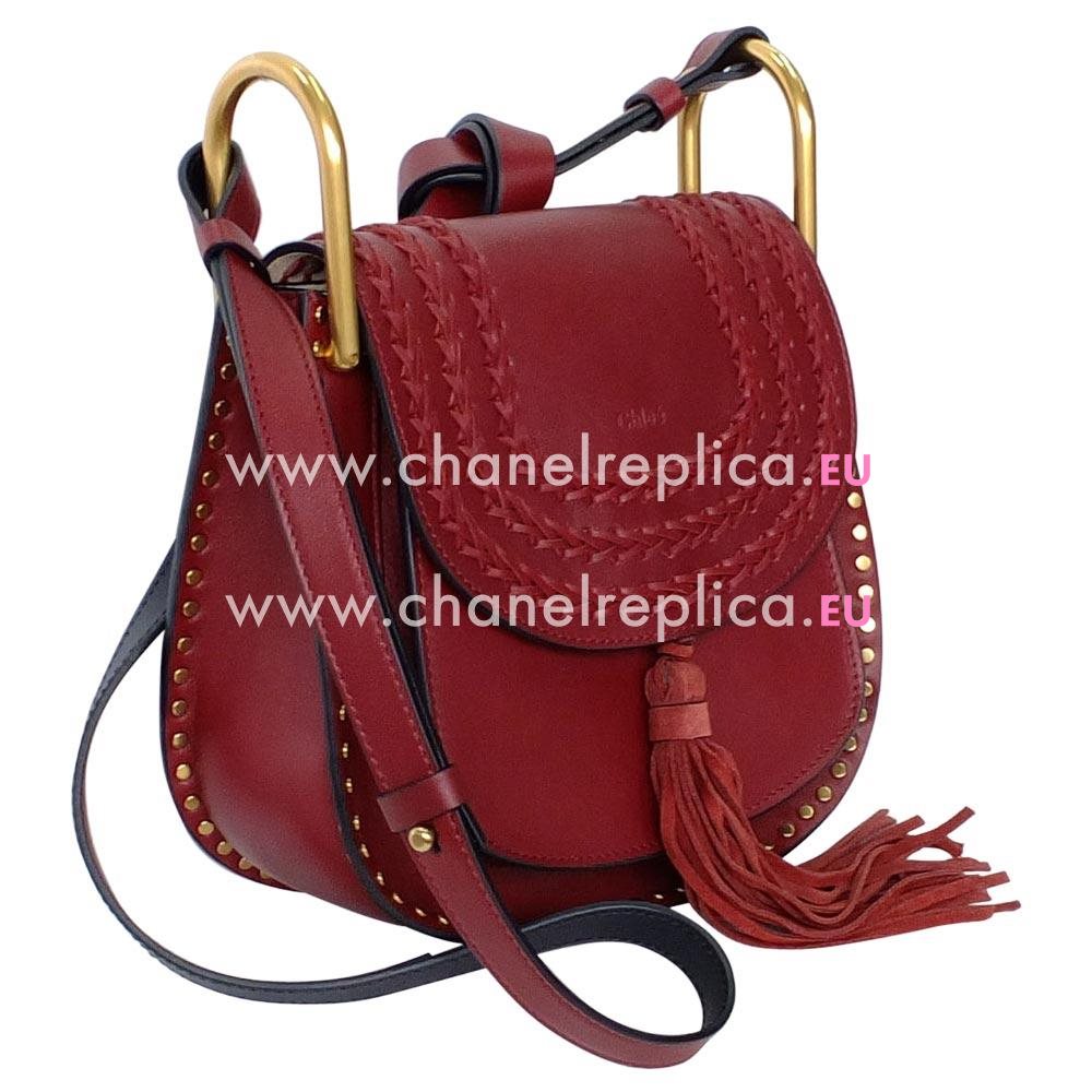 Chloe hudson Calfskin Shoulder Bag In Dark Red c678901