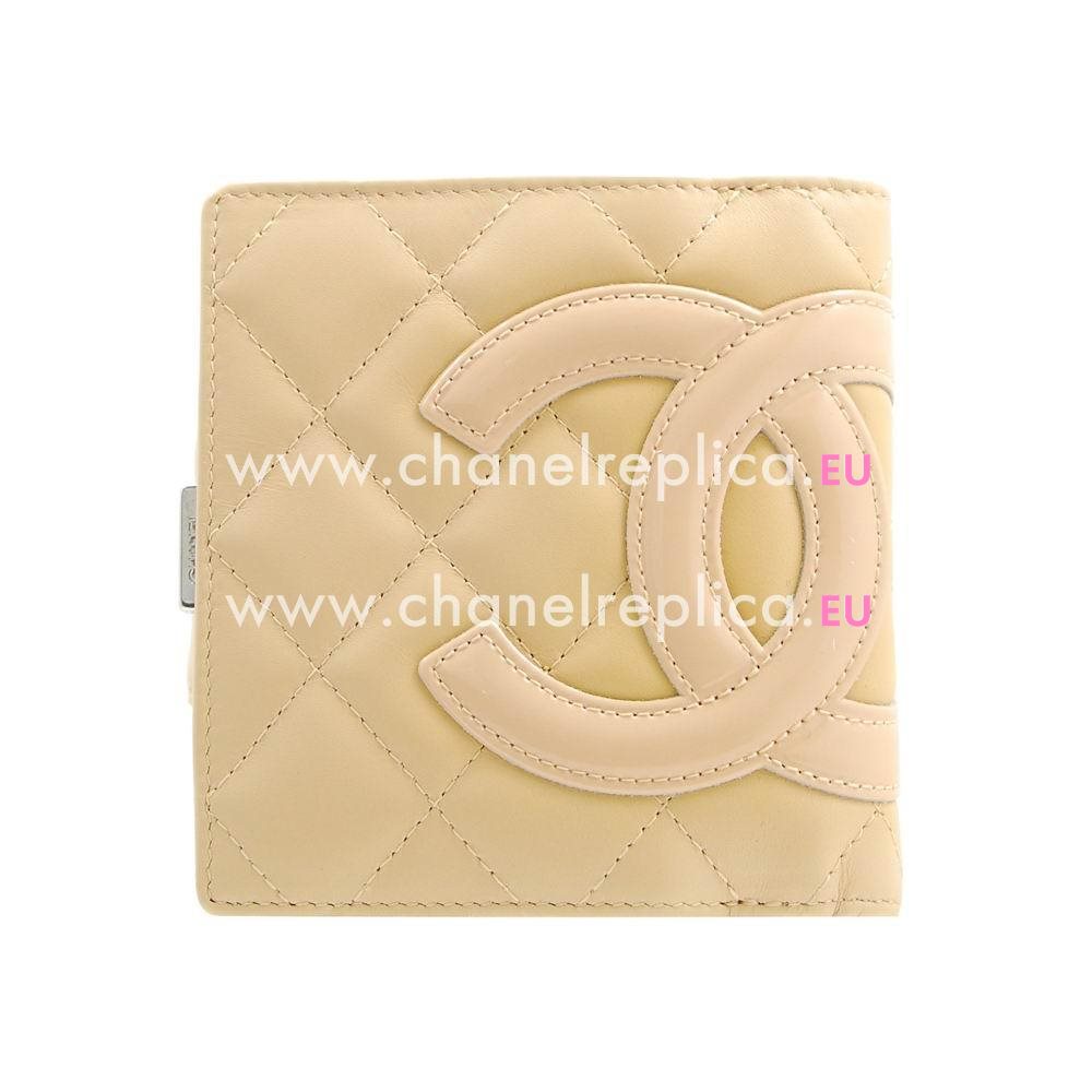 Chanel Lambskin Beige CC Cambon Short Wallet Beige A26721BEI