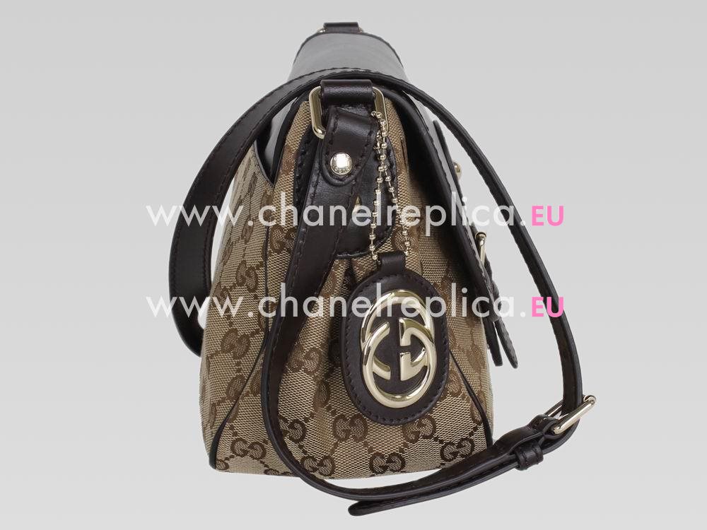 Gucci Sukey G-Logo Fabric&Cowhide Body Cross Bag Coffee G554559