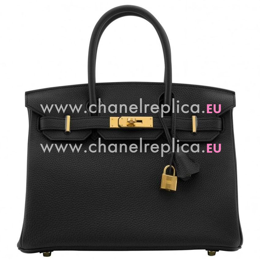 Hermes Birkin 30 Noir Togo Leather Gold Hardware Hand Sewing H1030GHT