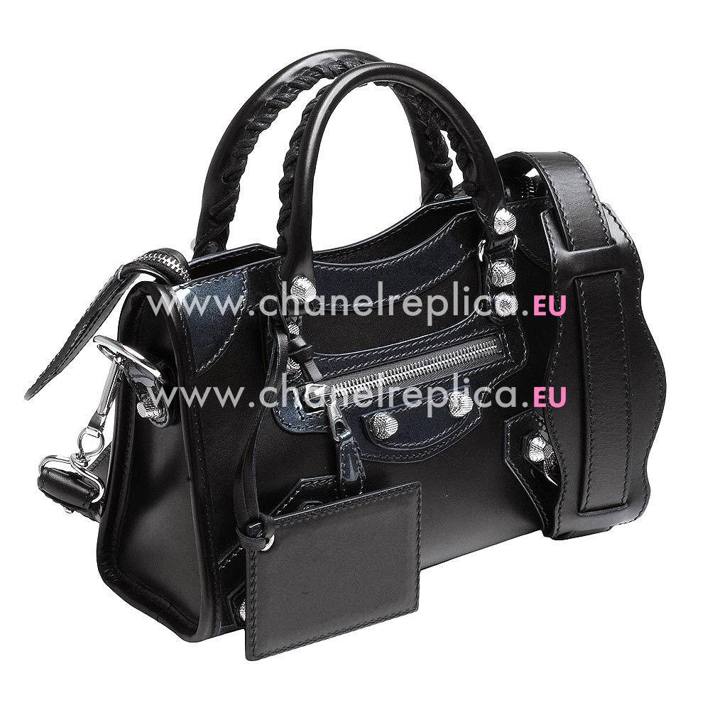 Balenciage Holiday Calfskin Silvery hardware Classic Mini Bag Black B2055064