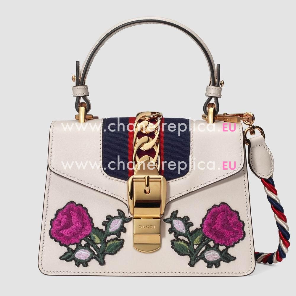 Gucci Sylvie embroidered mini bag 470270 D4ZSG 8614