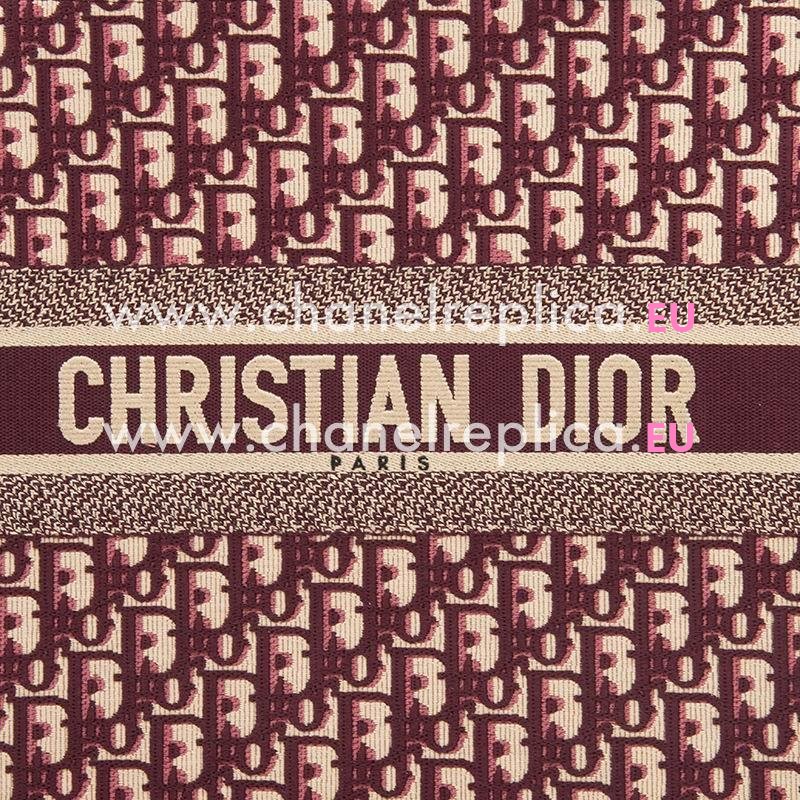 Dior embroidered Dior Oblique canvas Book Tote Dior Oblique bag Red M1286ZRIW974
