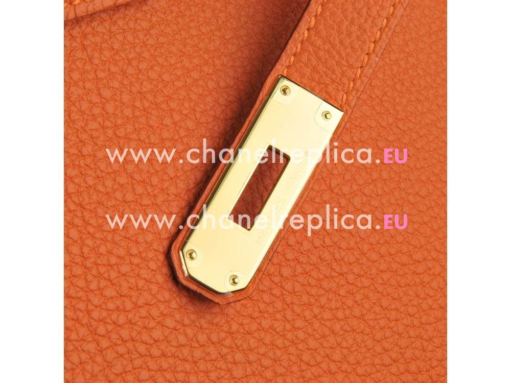 Hermes Birkin 30 Clemence Leather Orange 93 (Gold Hardware) HD529FT