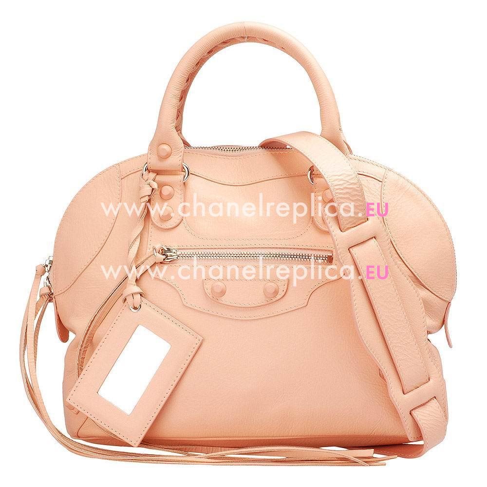 Balenciage Bowling Lambskin Silvery hardware Classic Mini Bag Pink B2055066