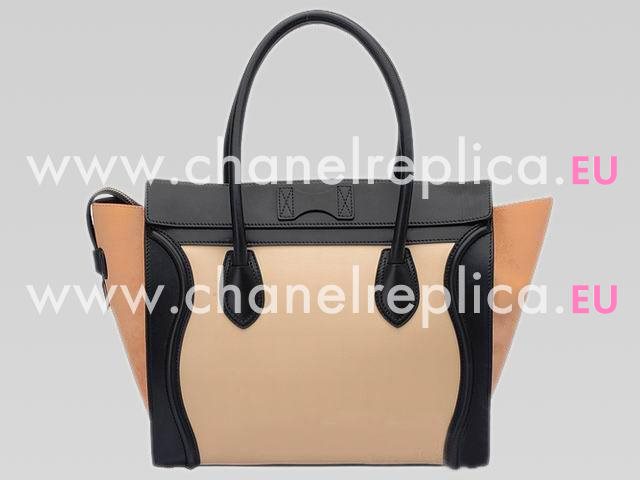 Celine Calfskin Nano Luggage Bag Black/Hami Melon CE40273