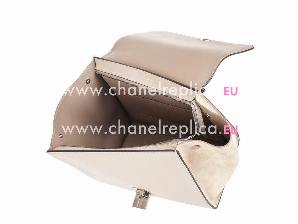 CELINE Medium Calfskin & Chamois Luggage Milk Tea CE486585