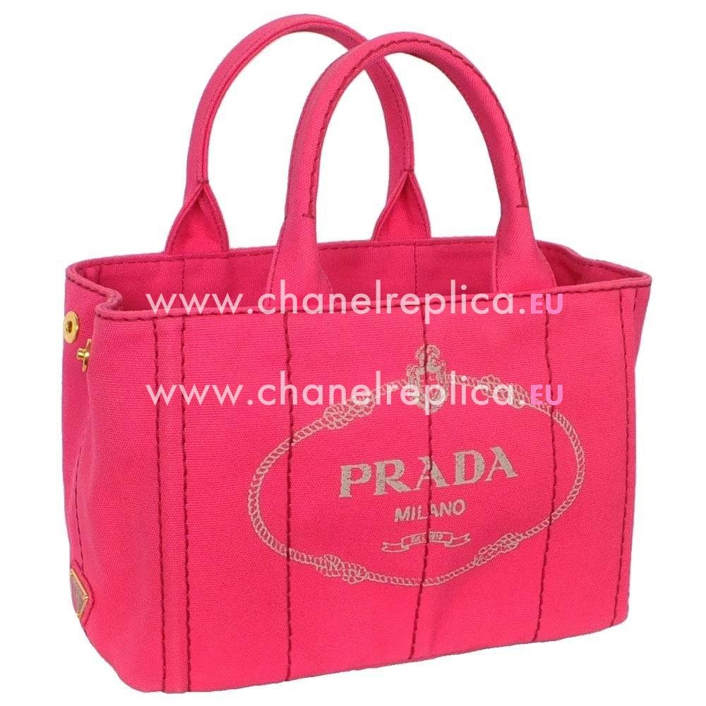 Prada Canapa Stampata Printing Logo Denim Small Size Bag Peach PR7054127