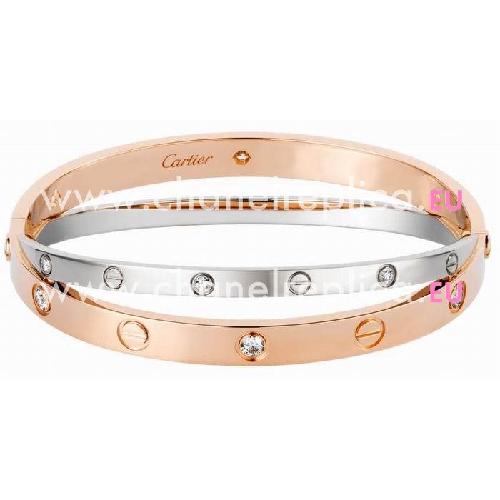 Cartier Love Diamond 18K White/pink Gold Bracelet CR7082409
