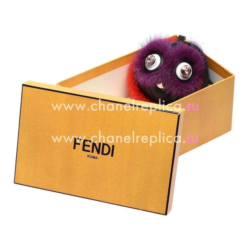FENDI Bag Bugs The Fox Pandent Black/Red F1548742