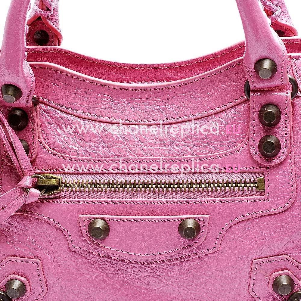 Balenciage City Lambskin Aged Brass hardware Classic Mini Bag Pink Purple B2055053