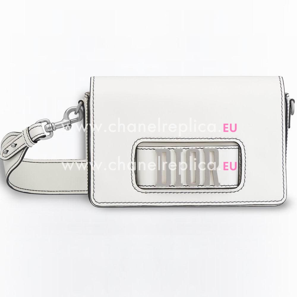 Dior FLAP BAG WITH SLOT HANDCLASP IN OFF-WHITE CALFSKIN M8000VVQV_M030
