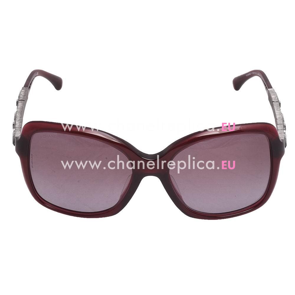 Chanel metal Plastic Frame CC logo Sunglasses Burgundy A7082502
