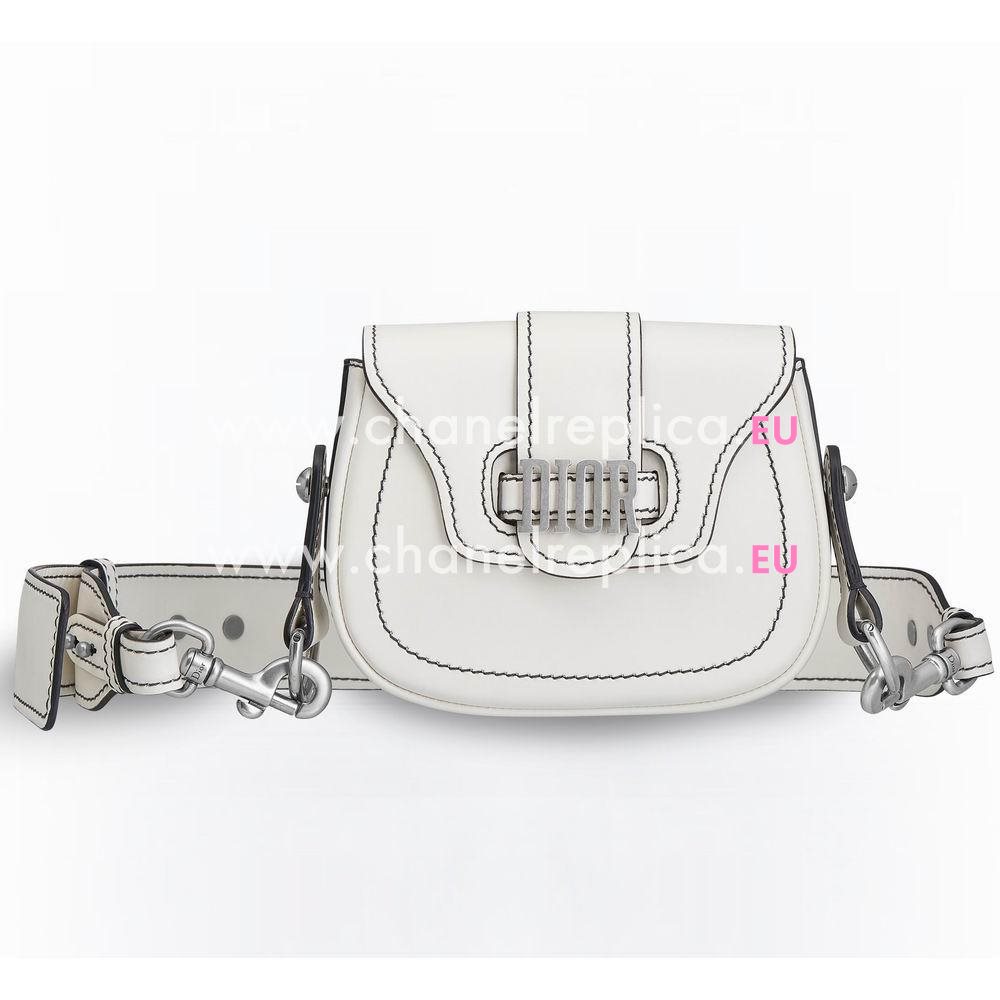 Dior D-FENCE MINI SADDLE BAG IN OFF-WHITE CALFSKIN M6500VVQV_M030