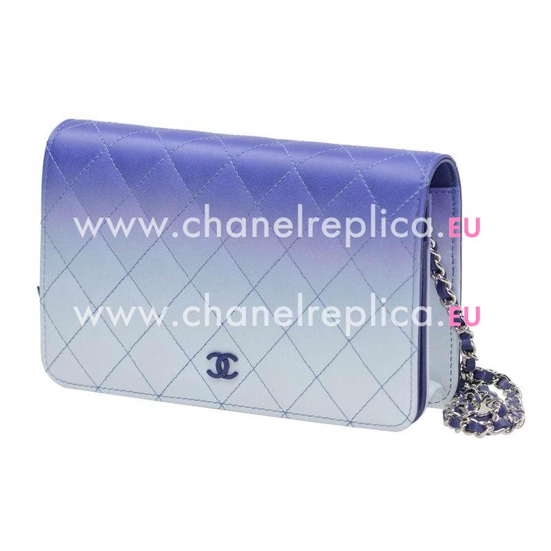 Chanel Blue Lambskin Woc Bag Blue Lock Silver Hardware A80453BLUES
