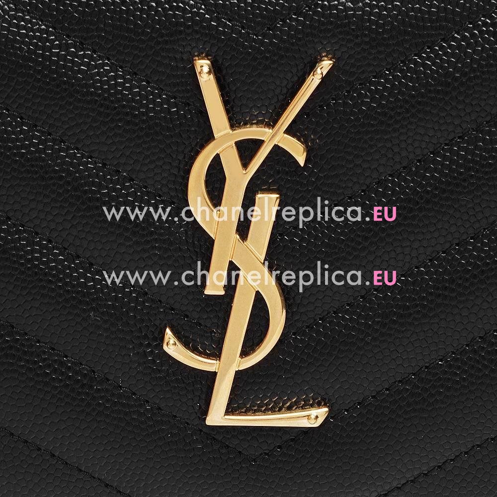 YSL Monogram Caviar Calfskin Wallets In Black YSL5754180