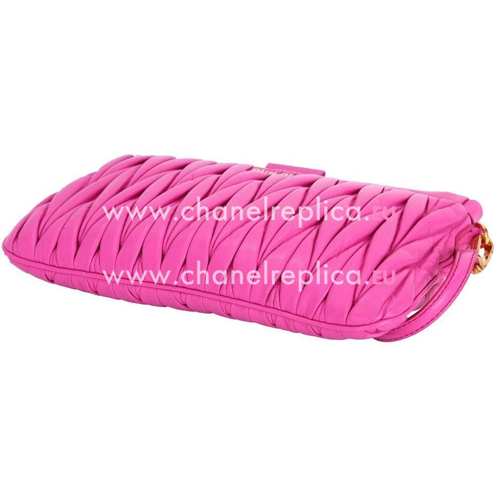 Miu Miu Crystal Wrinkle Nappa Shoulder Bag In Peach Red M7042706