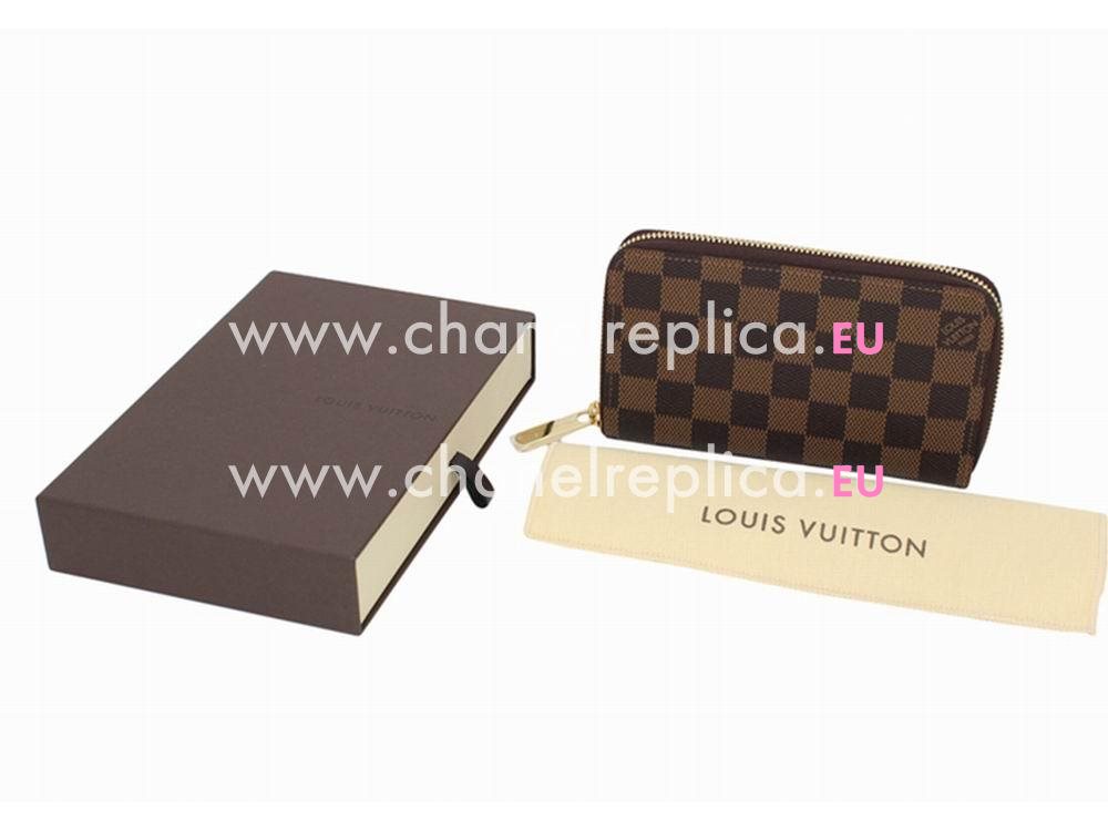 Louis Vuitton Damimer Ebene Canvas Zippy Compact Wallet N60028