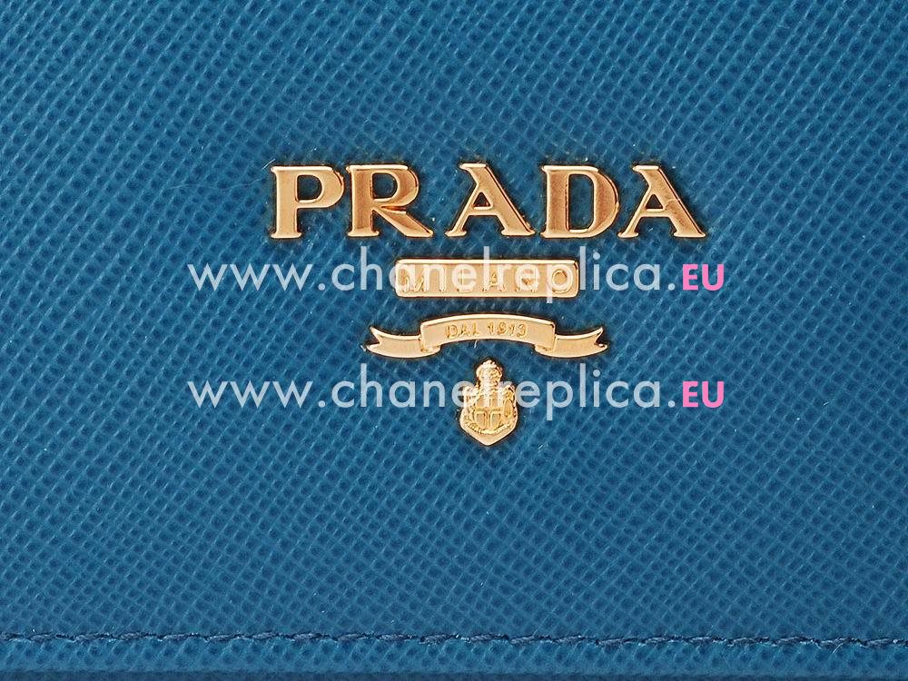 Prada Saffiano Lux Cowhide Women Wallet Cornflower Blue P482628