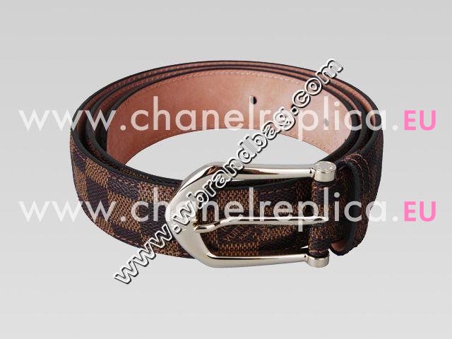 Louis Vuitton Damier Ebene Canvas Rivited Belt M6835S