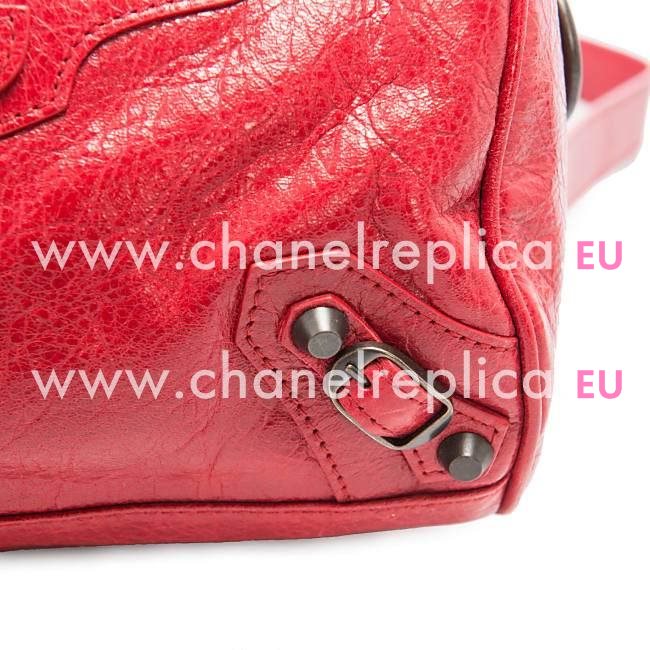 Balenciage Mini Twiggy Lambskin Aged Brass hardware Bag Ruby Red B5155859