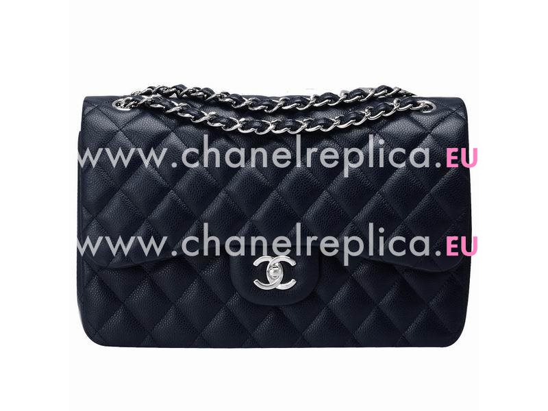 Chanel Caviar Jumbo Coco Flap Bag Dark Blue A58600DBL