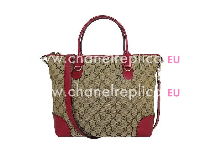 Gucci Emily Guccissima Calfskin Bag In Khaki Red G5299850